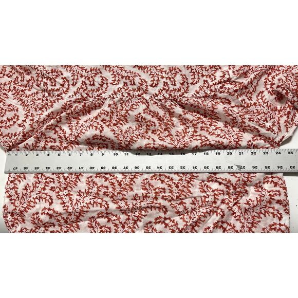 LOFT Blouse Size M Red White Button Up Bohemian Lightweight Cotton Blend Casual - Picture 9 of 9